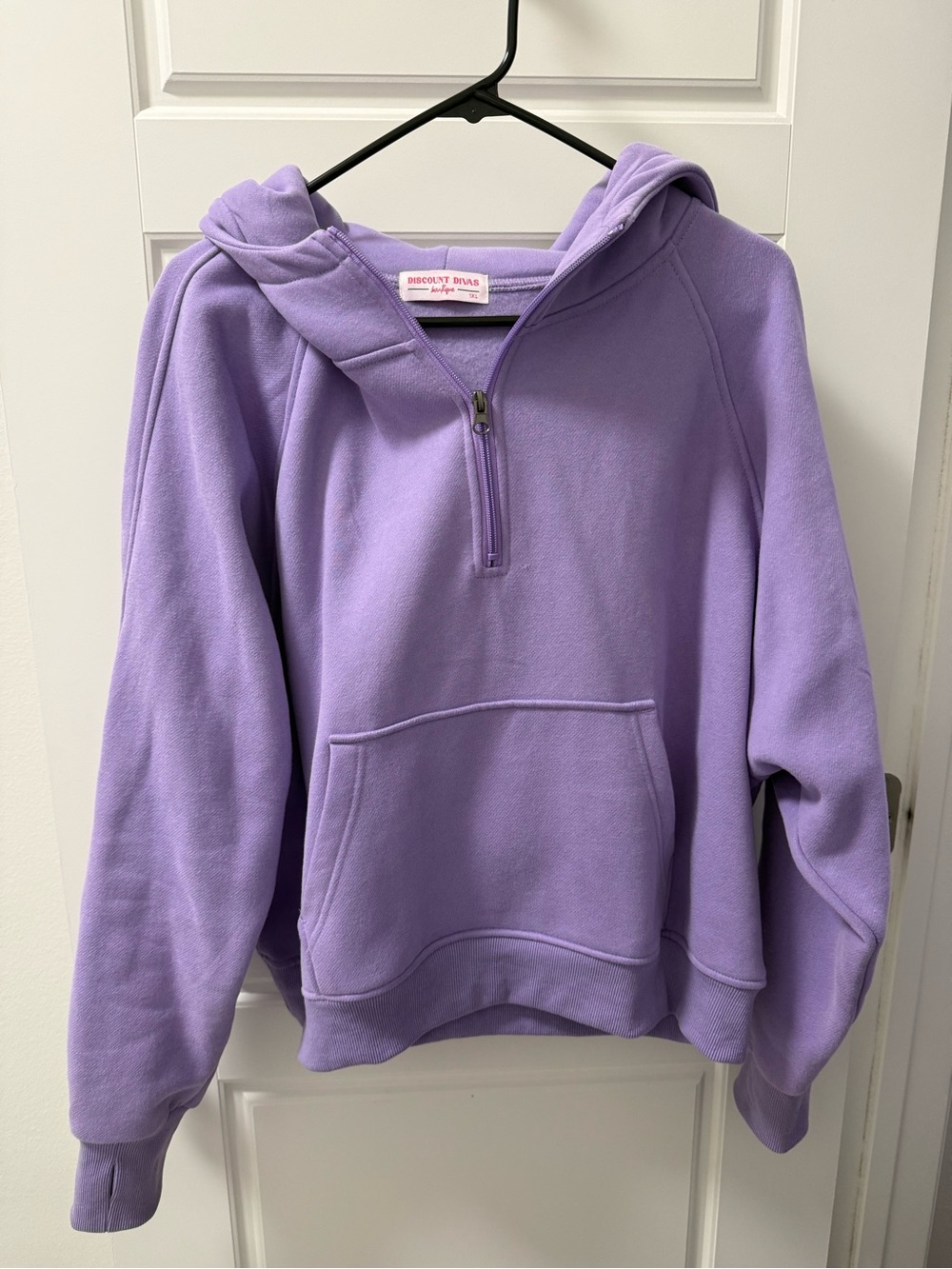 Lavender Half-Zip Cropped Hoodie